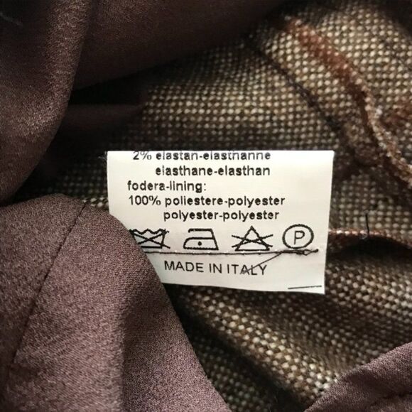 Luisa Beccaria Brown Tweed Wool Midi Skirt 44 / 8 US - Picture 6 of 8